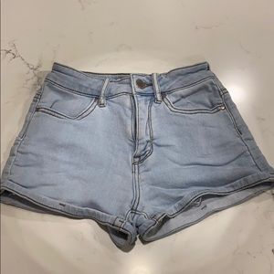 light wash jean short